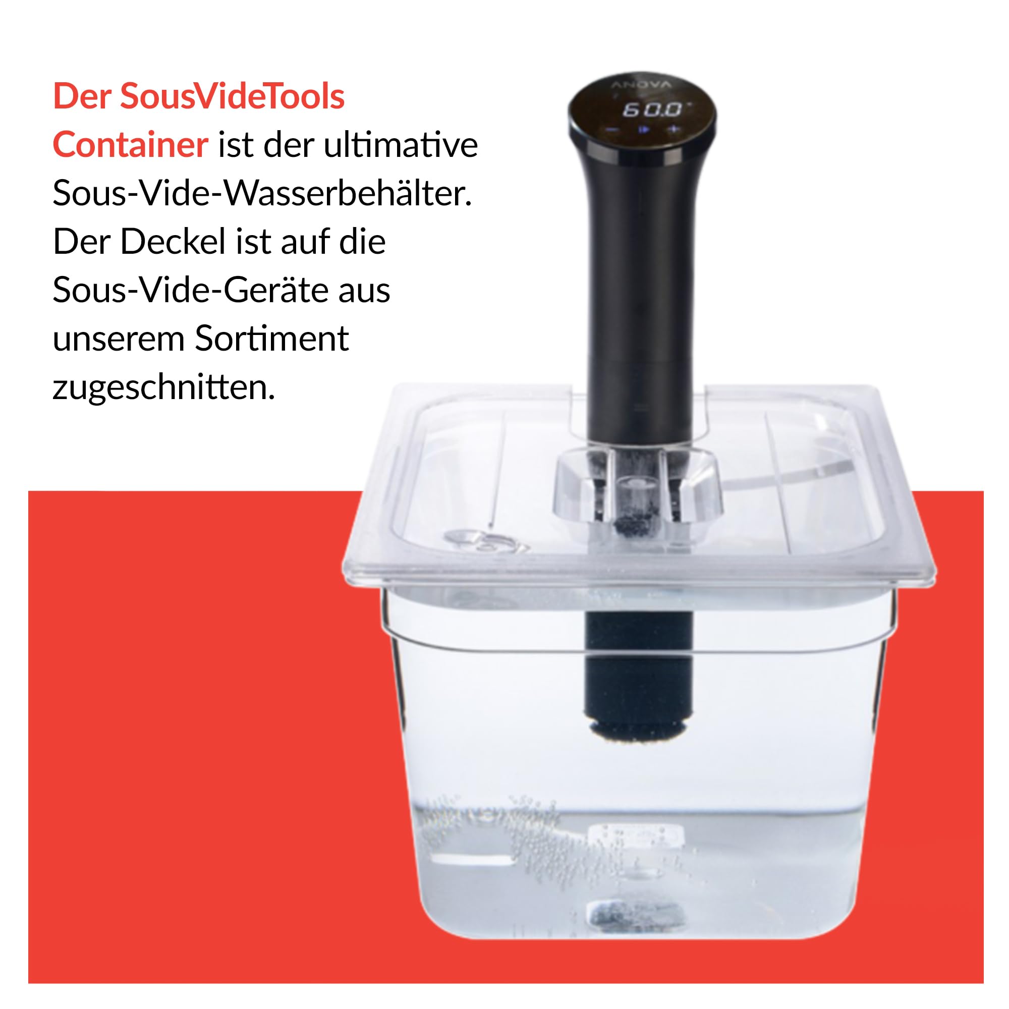 Sous Vide Container 11.6L Water Tank - Compatible with Anova Nano Cooker | Perfect for Home Kitchen, Meal Prep & Professional Sous Vide Cooking