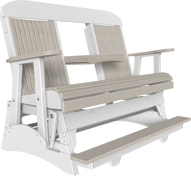 LuxCraft 5-Foot Classic Balcony Glider Chair - Outdoor Patio Swing for Relaxing, Porch Rocking Bench with Smooth Gliding Motion - Perfect for Backyard, Garden, Deck or Sunroom Lounging