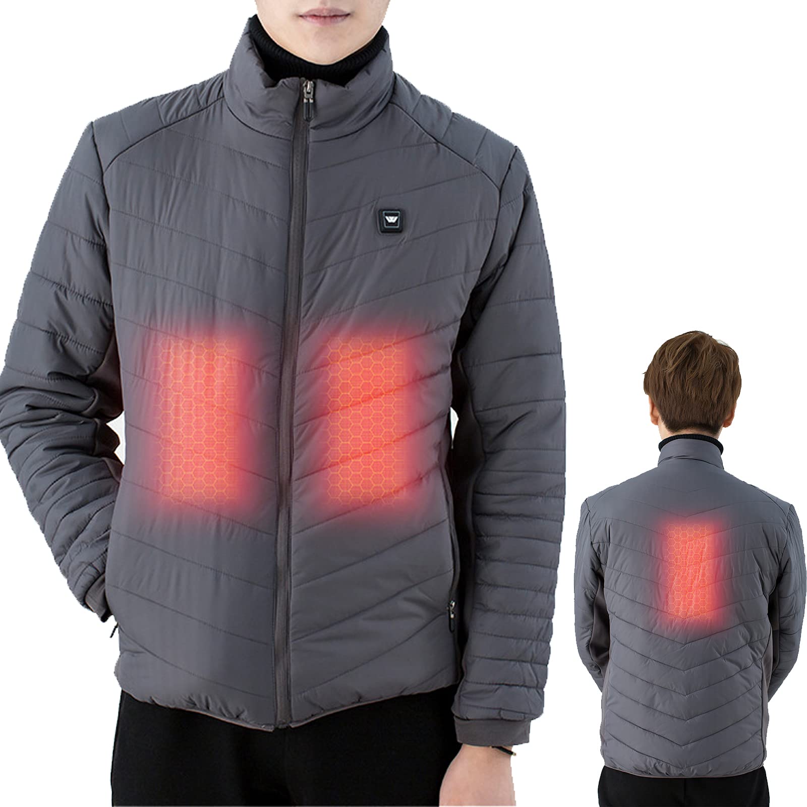 USB Heated Jacket for Men & Women - Electric Heating Winter Coat with Graphene Technology, Windproof & Rechargeable - Perfect for Outdoor Activities, Skiing, Camping, and Cold Weather Commutes