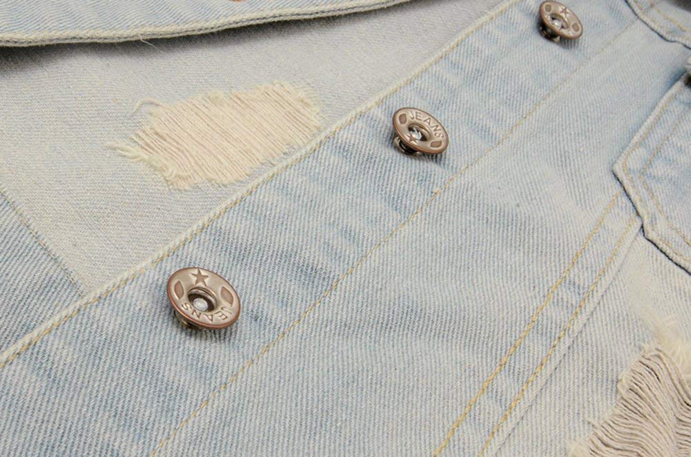 Kedera Women's Denim Vest - Classic Cropped Distressed Sleeveless Jean Jacket with Button Up Front | Casual Outfits, Layering Piece, Spring & Summer Fashion