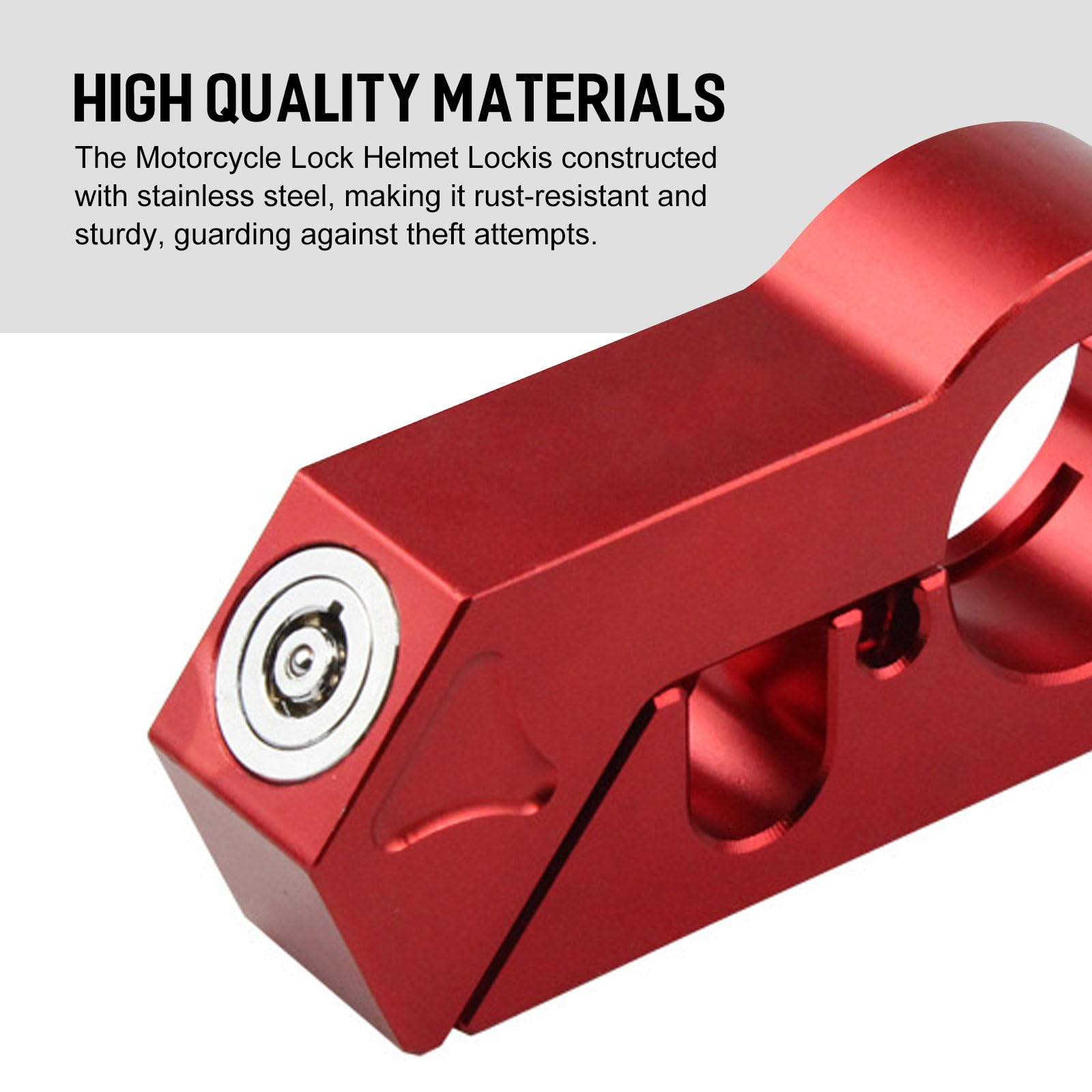 Heavy Duty Motorcycle Helmet Lock with 2 Keys - Anti-Theft Handlebar Grip for Motorbikes & Scooters - Secure Parking Protection