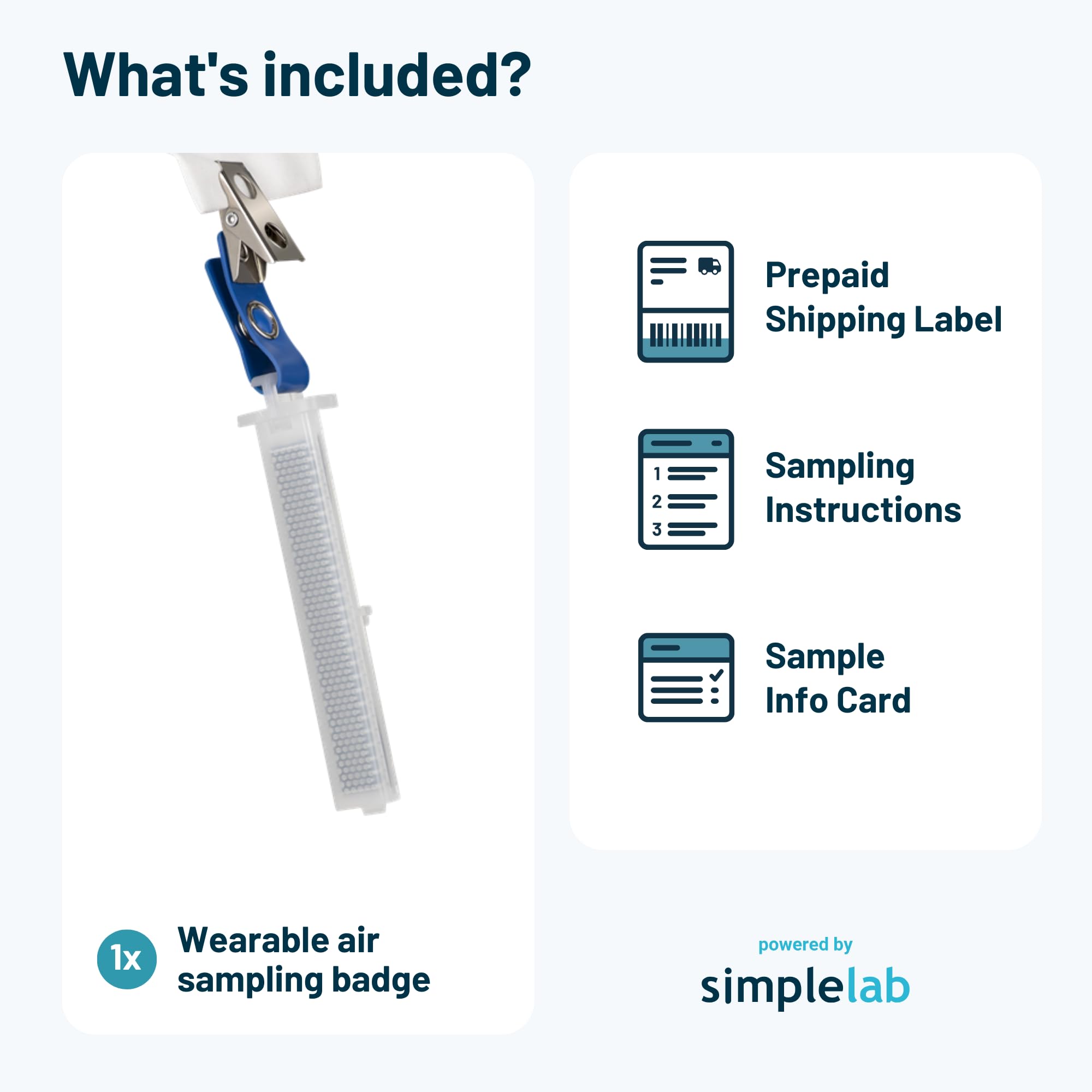 SimpleLab VOC Air Exposure Test Kit - 25 VOCs Tested | Indoor Air Quality Testing for Home & HVAC Systems | Laboratory Certified Home Air Test | Monitor Formaldehyde, Benzene & More | Perfect for New Homes, Renovations & Health Concerns