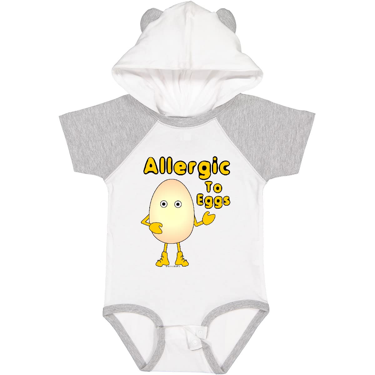 Inktastic Funny Allergic to Eggs Baby Bodysuit - 100% Cotton Cute Infant Onesie for Egg Allergy Awareness | Perfect for Newborns, Infants & Toddlers | Great Gift for Baby Showers & First Birthdays