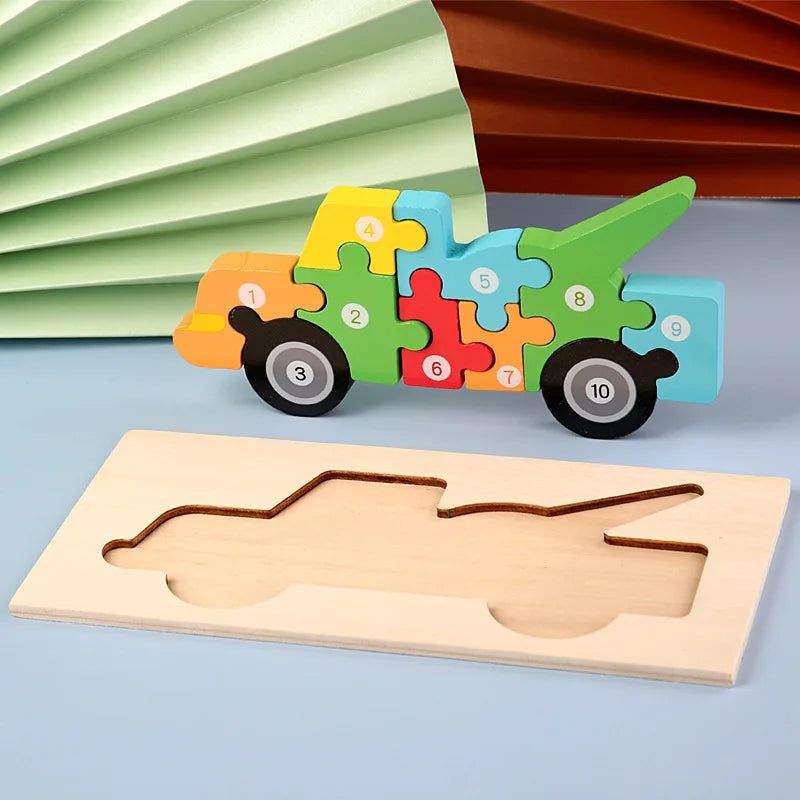 Montessori Wooden Puzzles for Toddlers - Educational Learning Toys for Kids Ages 1-3 - Perfect for Early Childhood Development & Homeschool Activities