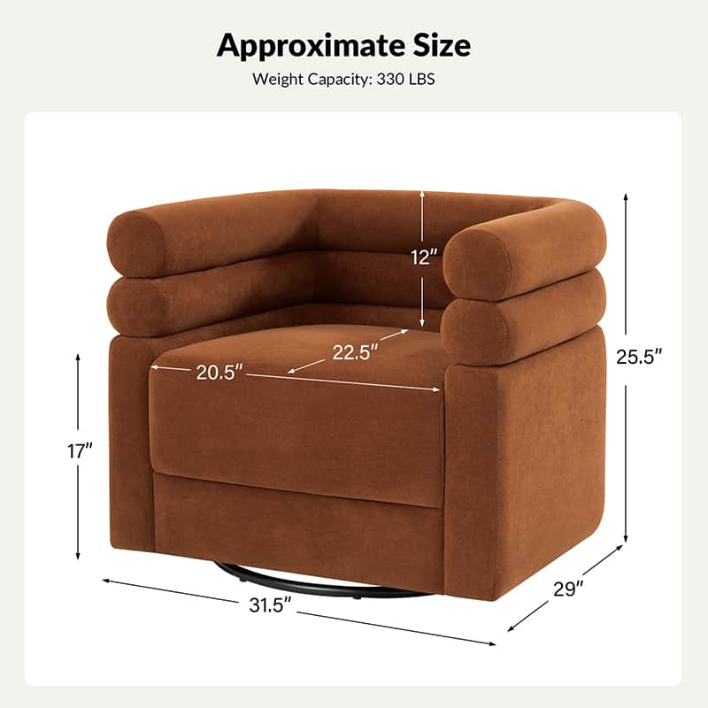 Benita 360 Degree Swivel Office Chair with Chenille Fabric & Plush Pillow - Ergonomic Desk Chair for Home Office, Gaming, and Study