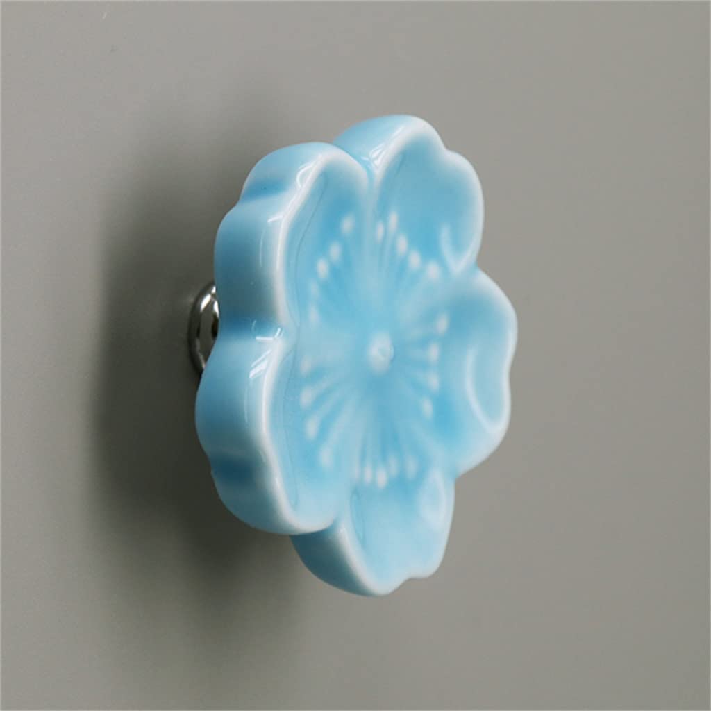 Ceramic Drawer Handles - Decorative Flower Cabinet Knobs - 45x21mm Replacement Handles for Dresser, Kitchen Cabinets & Furniture (Color A) - Perfect for Home Decor & DIY Upgrades