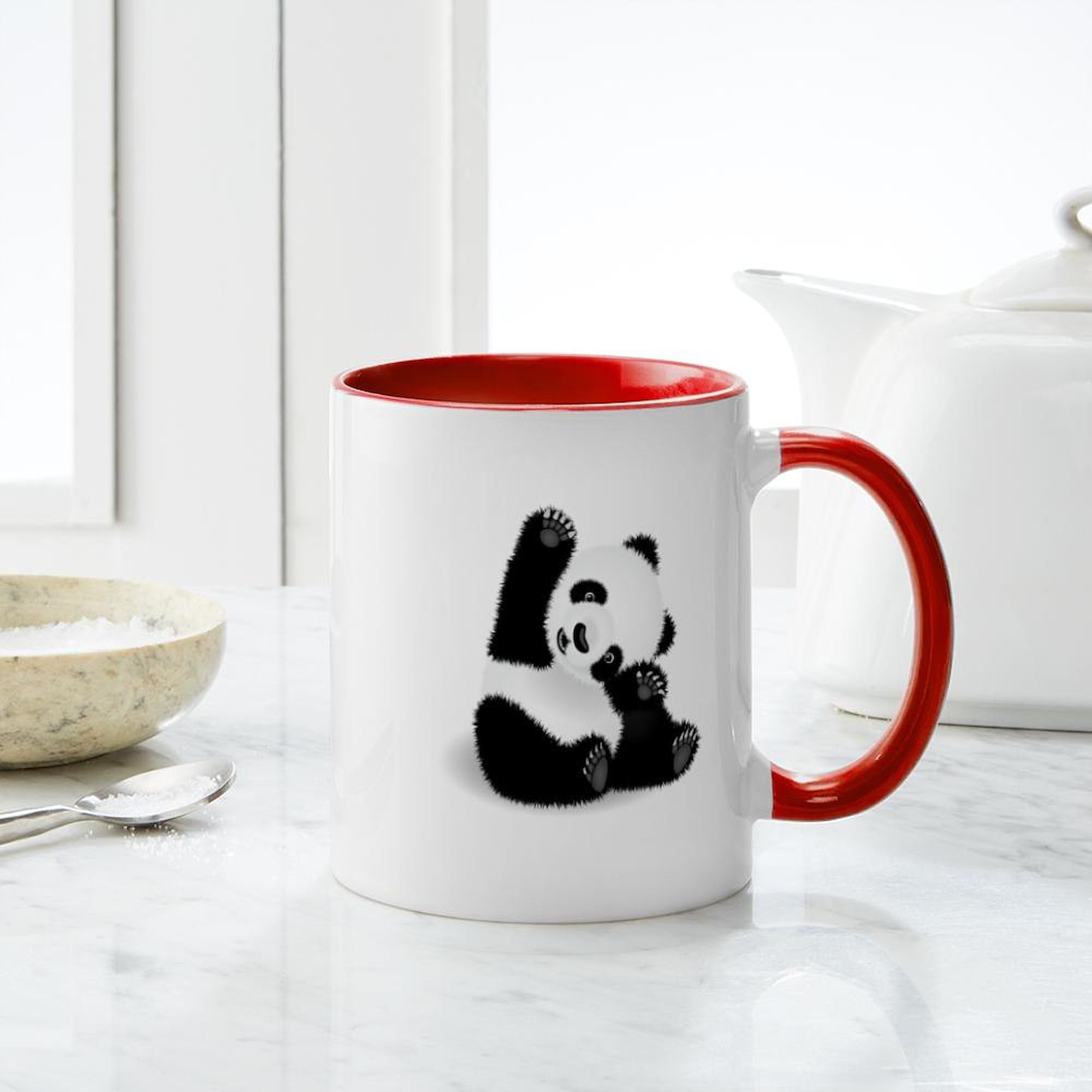 Baby Panda Ceramic Coffee Mug 11 oz (325 ml) - Cute & Durable for Hot Drinks - Perfect for Home, Office, or Gift Giving