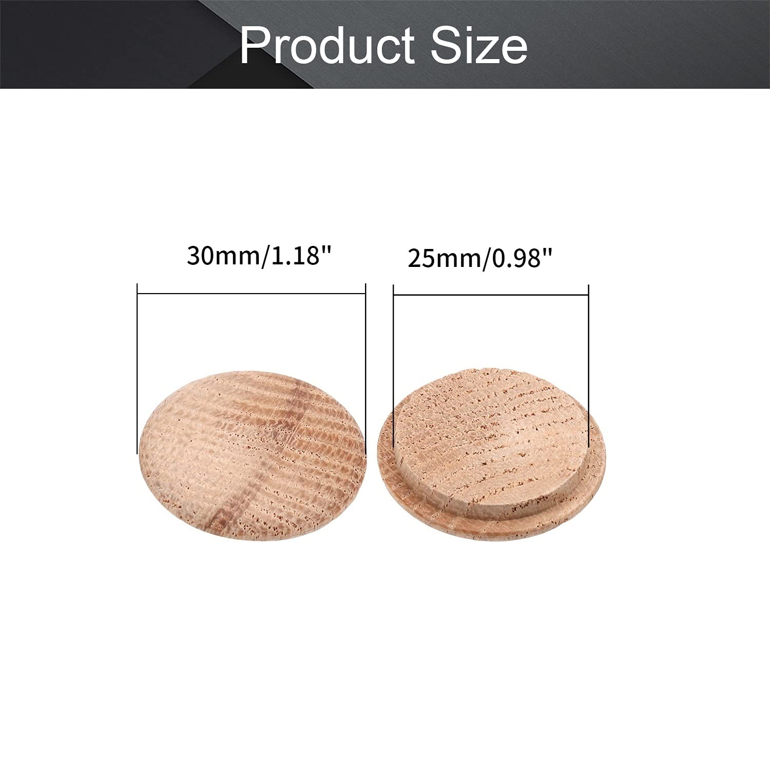 MroMax 5Pcs Round Wood Button Plugs 0.98