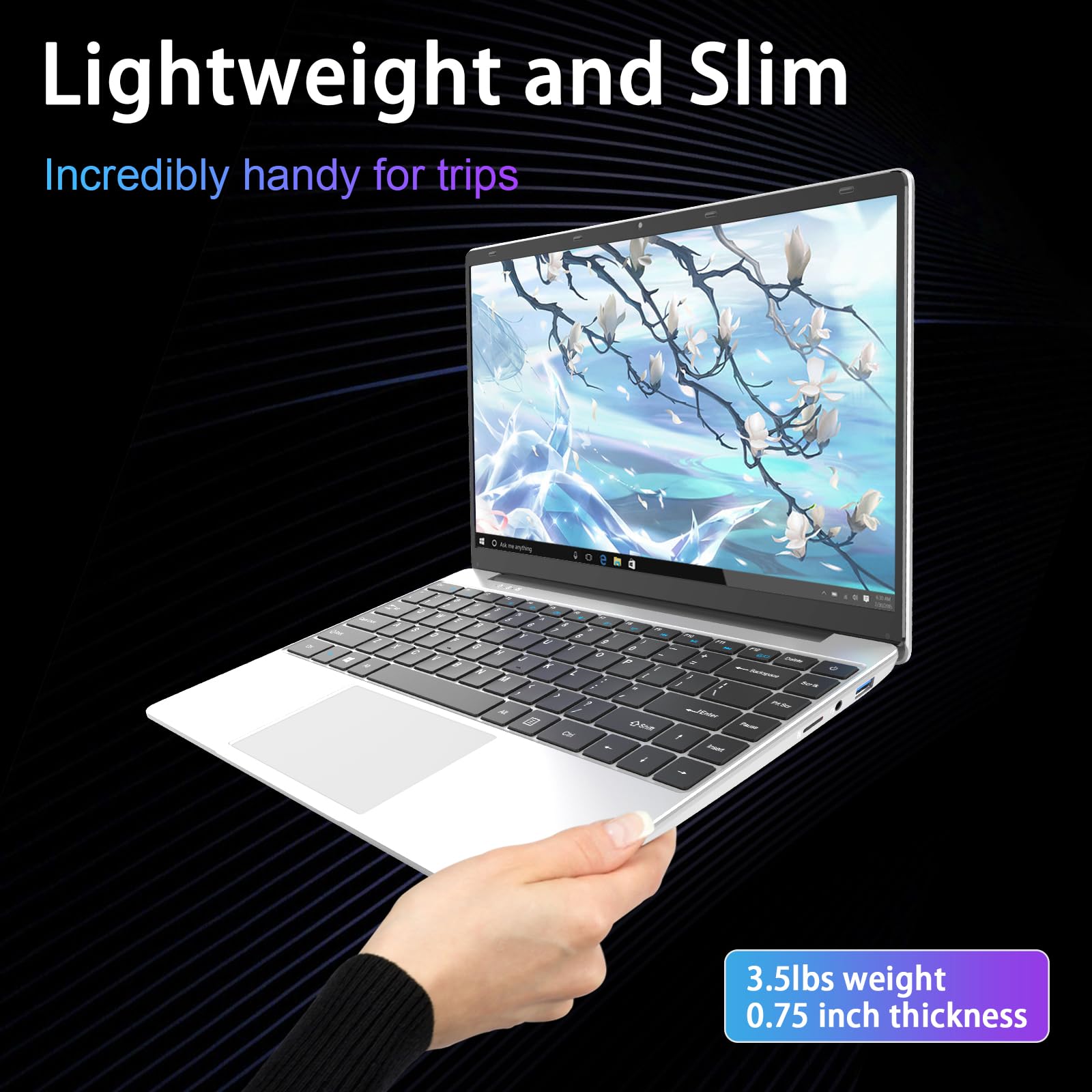 ANTEMPER 2025 14.1 Inch Windows 11 Laptop - Intel Celeron N4020C, 8GB RAM, 512GB SSD, Full HD 1080P Display, USB 3.0, Type-C, Webcam, 5000mAh Battery (Gray) - Perfect for Office Work, Online Learning & Home Use