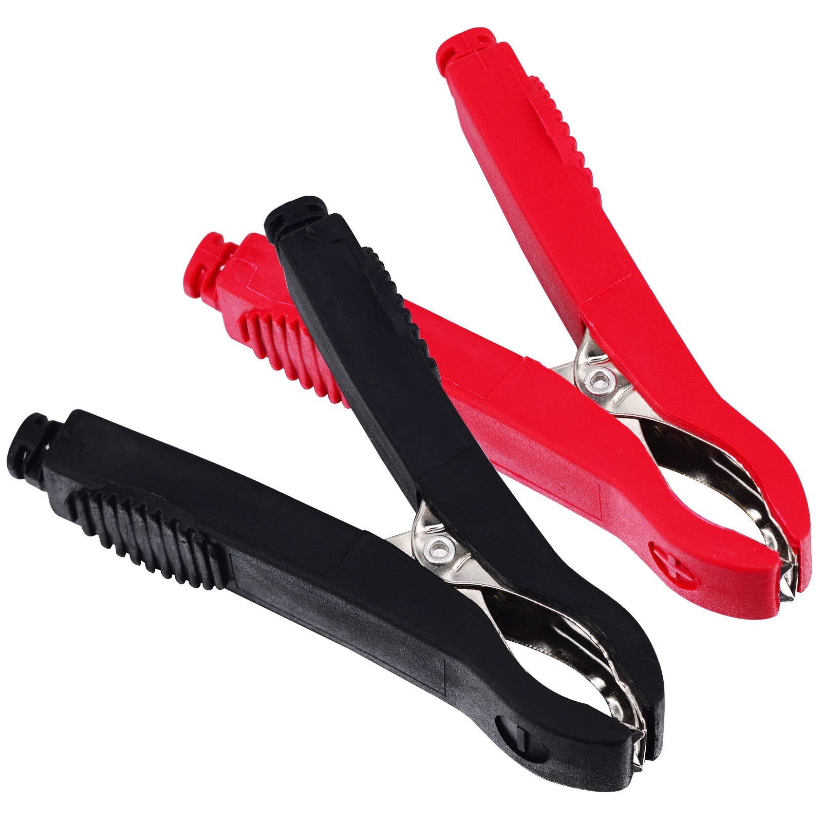 20 Pack 78mm Plastic Handle Alligator Clips with Metal Test Probes - 35A Electrical Clamps for Car Battery, Auto, Vehicle & Boat (Black & Red) - Perfect for Electrical Testing, DIY Projects & Automotive Repairs