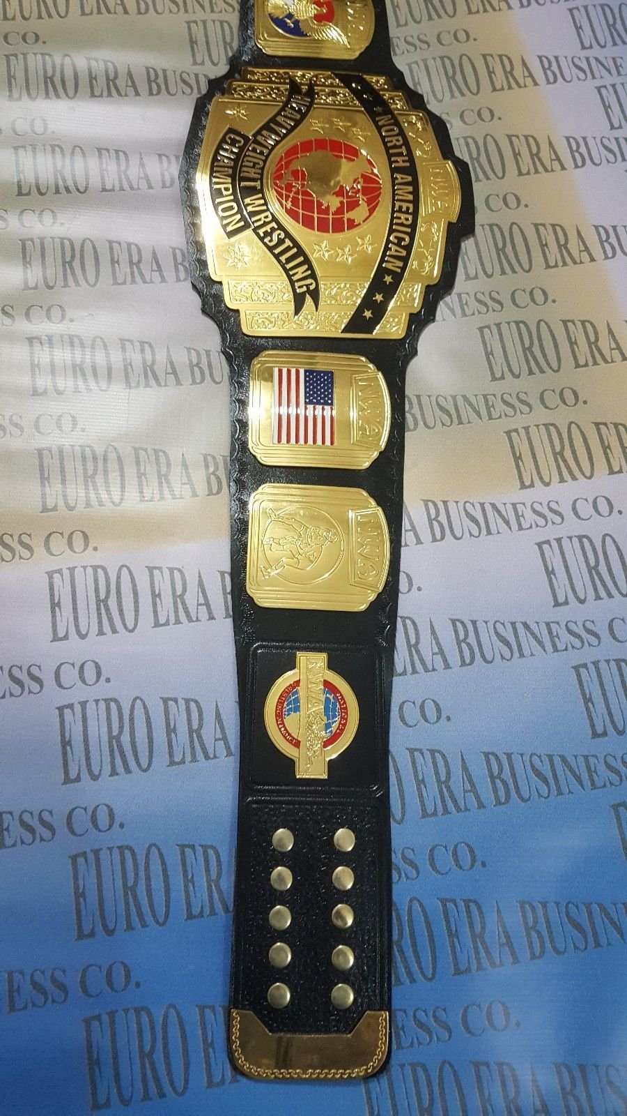 Authentic Replica NWA North American Wrestling Championship Belt - Adult Size with Metal Plates - Perfect for Cosplay, Collecting & Wrestling Events