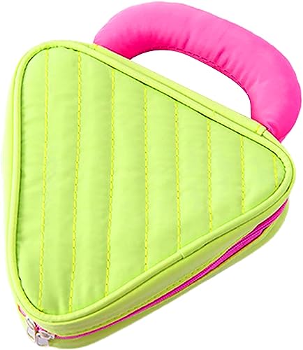 House of Quirk Makeup Organizer - Travel Cosmetic Bag with Handle, Macaron Green Toiletry Pouch for Women | Perfect for Vacation, Gym & Daily Essentials Storage