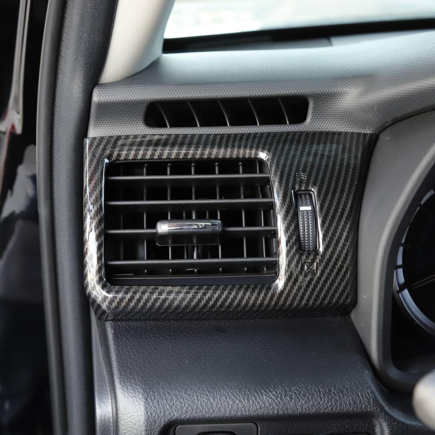 Voodonala Carbon Fiber Black Center Console AC Vent Trim for Toyota 4Runner 2010-2023 - 2Pcs Set | Perfect for SUV Interior Upgrade & Summer Cooling Comfort