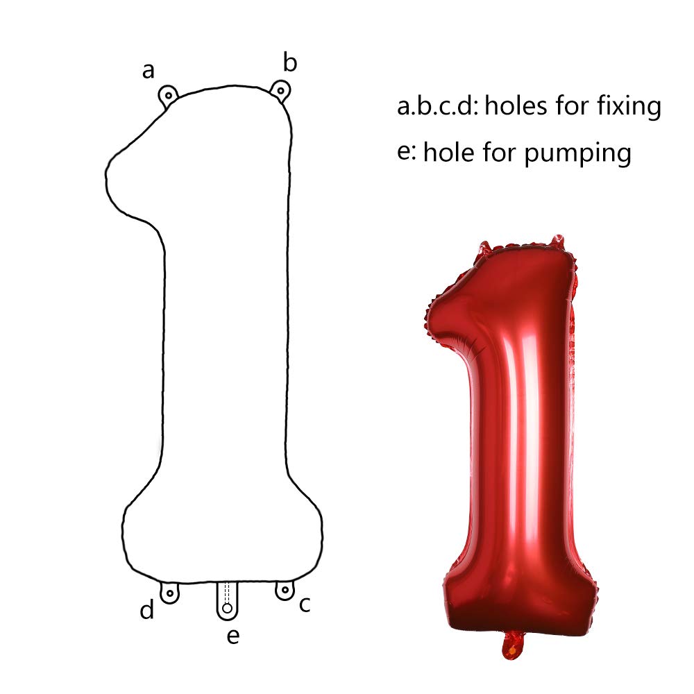 40 Inch Jumbo Number 10 Balloon - Red Foil Helium Balloons for Birthday Party, Anniversary, Graduation & Celebration Decorations - Perfect for Photo Backdrops, Balloon Arches & Party Centerpieces