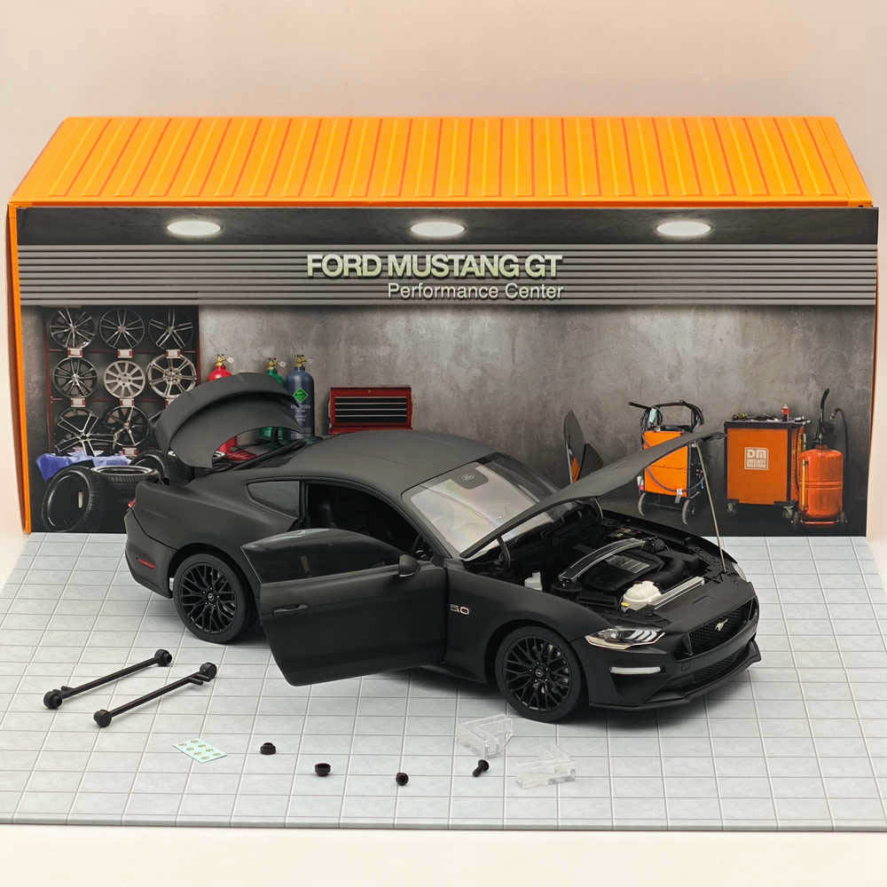 1/18 Scale Diecast Model Car - 2019 Ford Mustang GT Matte Black RHD - Highly Detailed Collectible Miniature for Display & Hobby Enthusiasts | Perfect for Office Decor, Car Shows & Gift Giving