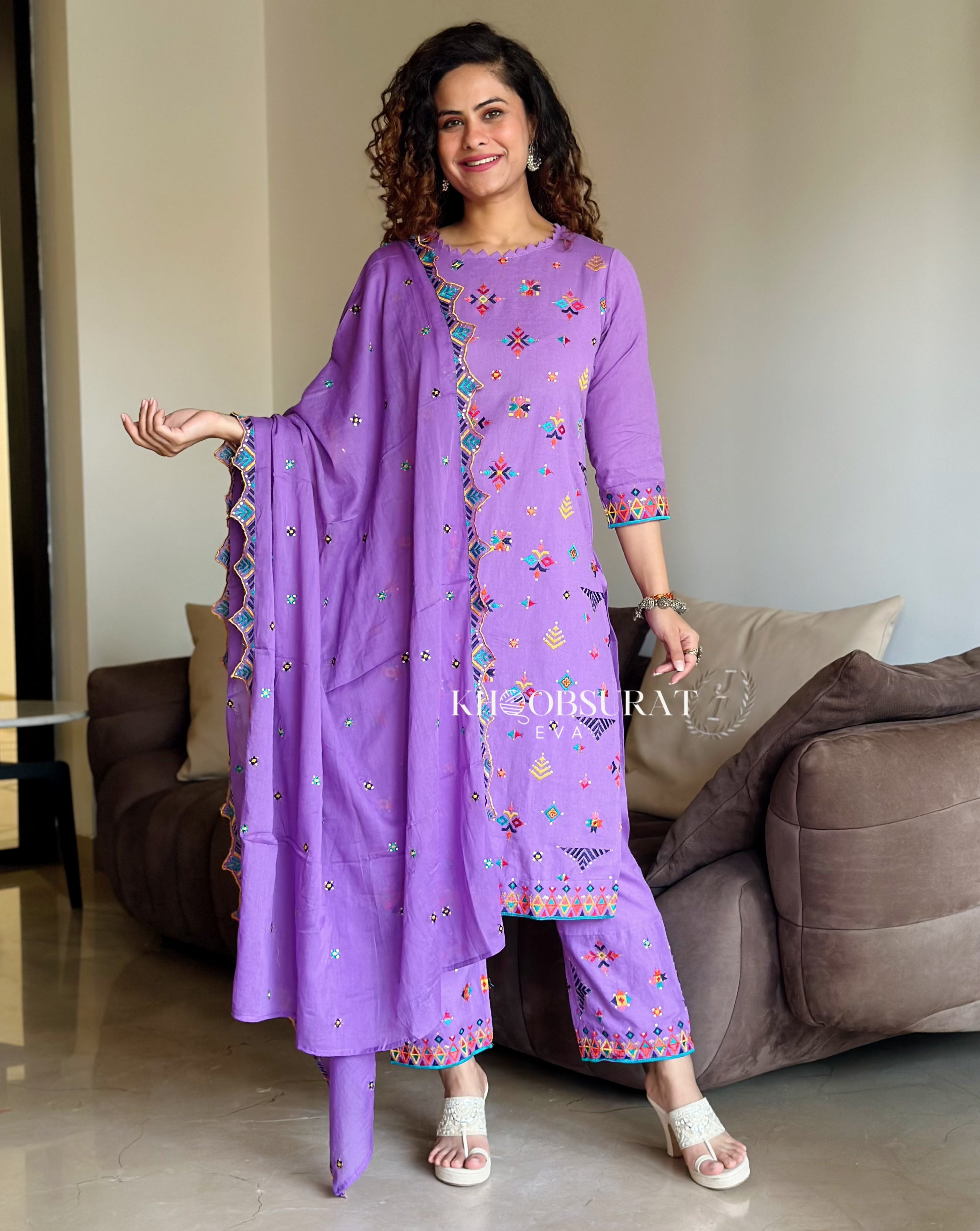 Elegant Purple Embroidered Kurta Suit Set for Women | Traditional Indian Ethnic Wear | Perfect for Weddings, Festivals & Special Occasions