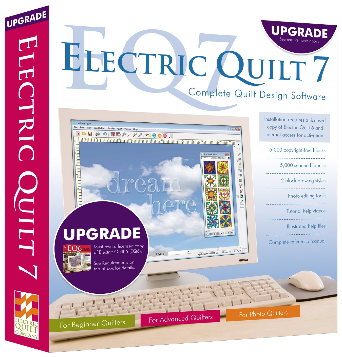 Electric Quilt 7 EQ7 Upgrade - Professional Quilting Design Software for Patchwork & Quilt Patterns | Perfect for Quilters, Designers & DIY Enthusiasts