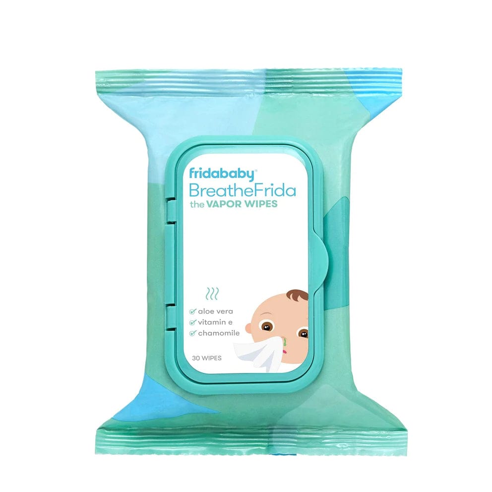 Fridababy BreatheFrida Nose & Chest Wipes - Gentle Saline Wipes for Baby Congestion Relief - Perfect for Cold, Flu, and Allergy Season Care
