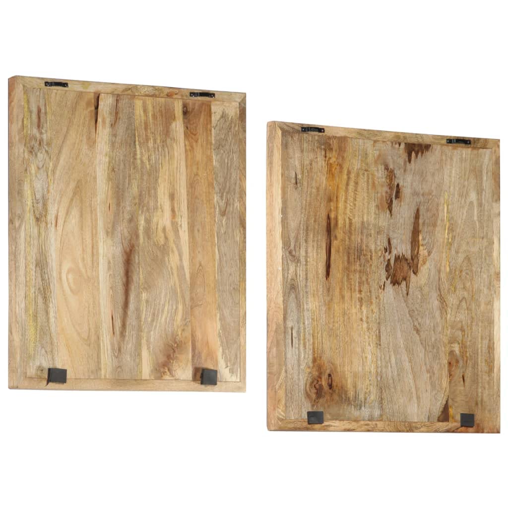 Hand-Carved Mango Wood Wall Panels - Set of 2 (23.6