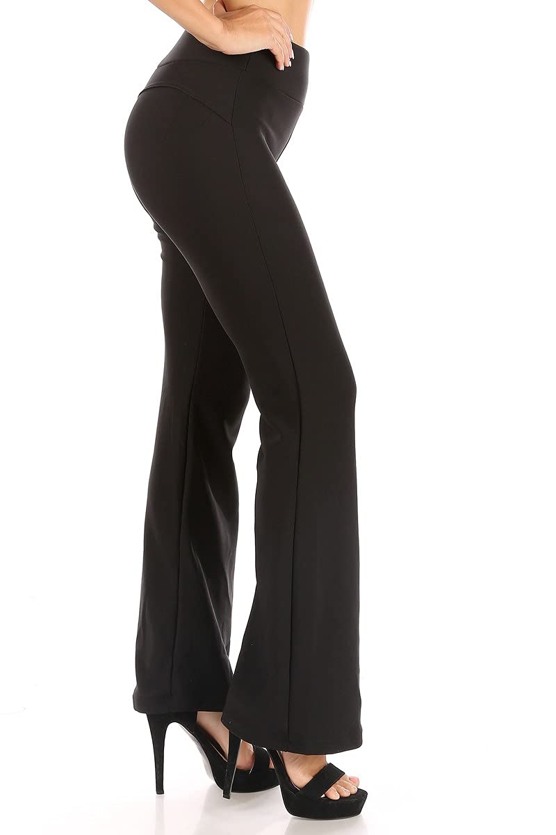 ShoSho Women's High Waist Bootcut Flare Pants - Wide Leg Bell Bottom Trousers for Work, Office & Casual Outfits | Dressy Stretch Denim Pants for Women
