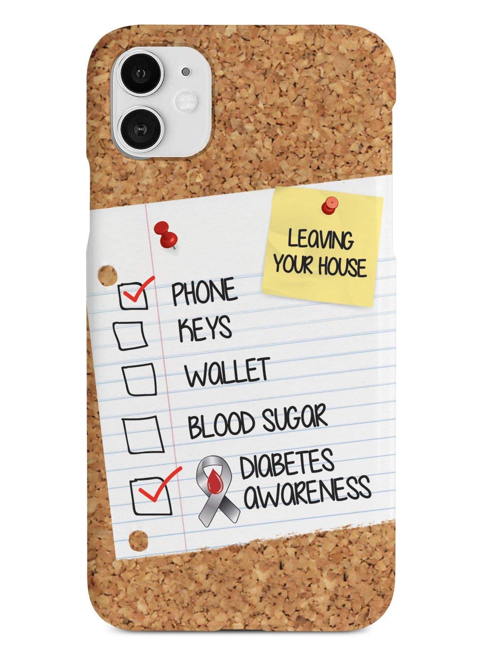 Inspired Cases - 3D Textured Protective Phone Cover for iPhone 12 Mini | Shockproof & Anti-Scratch | Diabetes Check List Design | Perfect for Daily Use, Work & Travel
