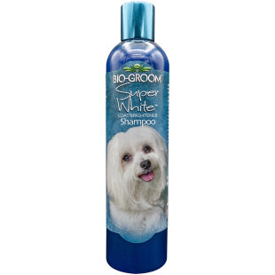 Bio Groom Super White™ Coat Brightener Dog Shampoo - Whitening & Brightening Formula for Dogs (3 Sizes) - Perfect for White & Light-Colored Coats, Show Dogs & Daily Grooming