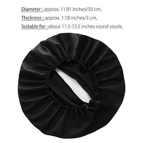 **Removable Washable Round Bar Stool Cover with Zipper - 11.81 Inch Padded Seat Cushion for Wooden & Metal Stools (Black) - Perfect for Kitchen, Bar, Dining & Outdoor Use**