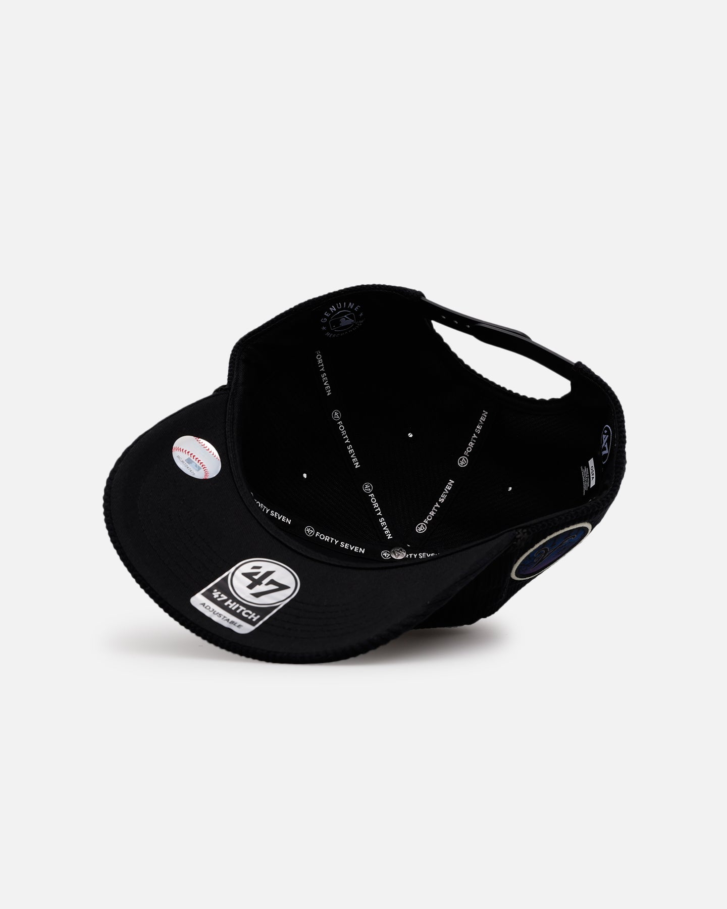 47 Brand Atlanta Braves 'Slasher' 47 Hitch Corduroy Snapback Black Hat - Official MLB Baseball Cap for Men & Women - Perfect for Sports Games, Casual Wear & Braves Fan Collection