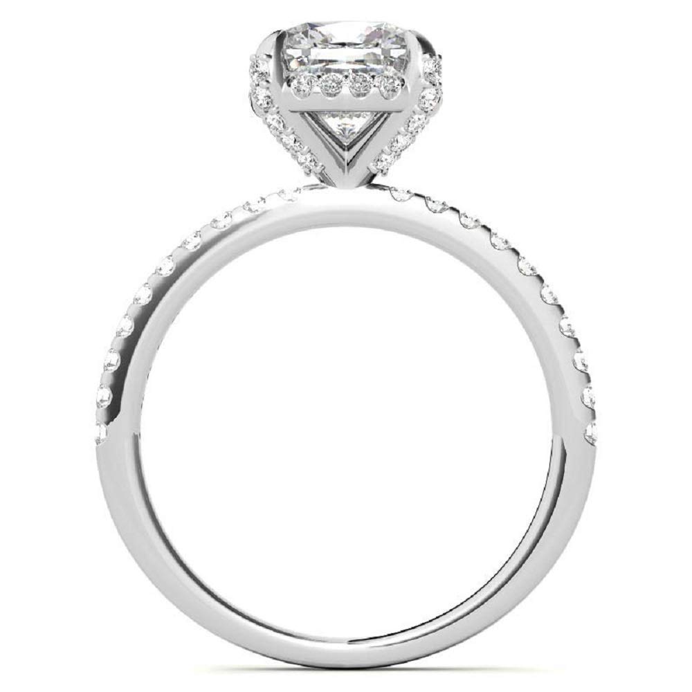 2 CT Cushion Cut Moissanite Engagement Ring - Vintage Style 4-Prong Solitaire Wedding Band in Sterling Silver - Anniversary, Promise Ring Gift for Women (Perfect for Proposals, Weddings & Special Occasions)