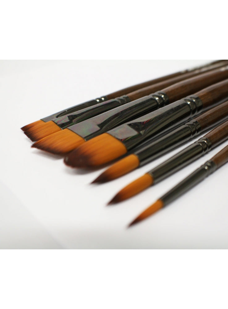7-Piece Acrylic Paint Brush Set with Storage Box - Professional Artist Brushes for Canvas, Watercolor & Oil Painting - Perfect for Beginners & Professionals (Home, Studio & Classroom Use)