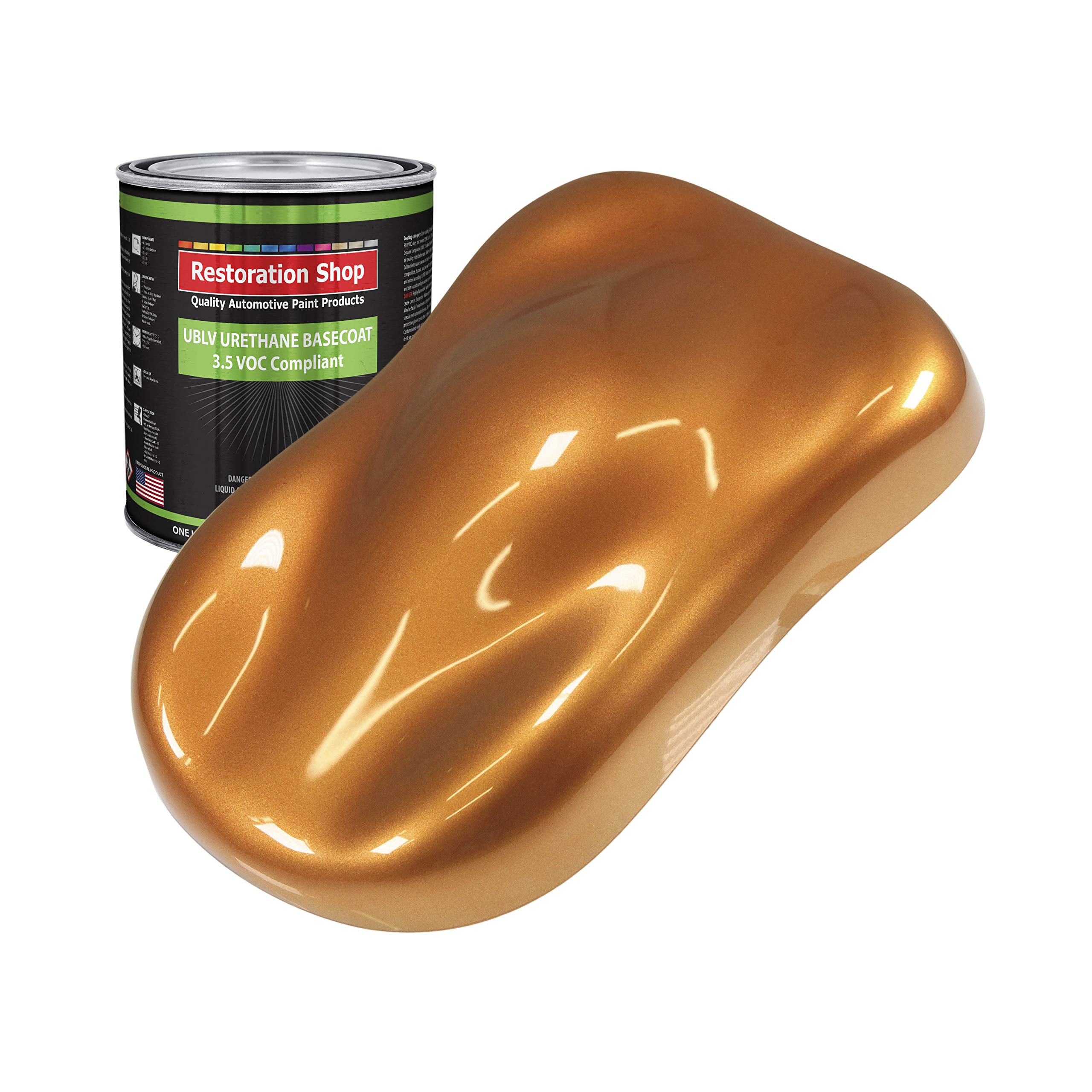 Sunburst Orange Metallic Low VOC Urethane Basecoat Auto Paint (1 Quart) - Professional High Gloss Automotive Refinish Coating for Cars & Trucks - Perfect for Vehicle Restoration & Custom Paint Jobs