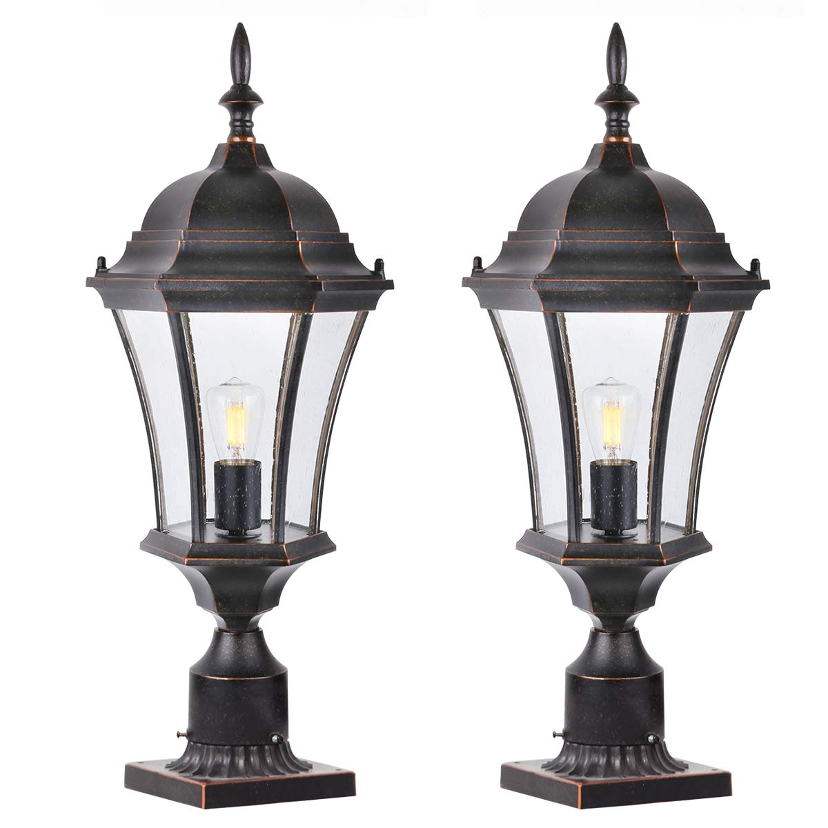 Outdoor Wall Light Fixture with 2 Post Mounts - LM4610-M-2P - Durable Weatherproof Exterior Lighting for Patio, Garden & Driveway