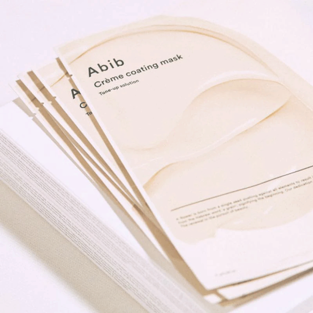 Abib Creme Coating Mask 5-Pack - Brightening & Hydrating Face Mask for Glowing Skin | Korean Skincare Solution for Dullness & Dryness | Perfect for Night Routine, Spa Days & Self-Care Moments