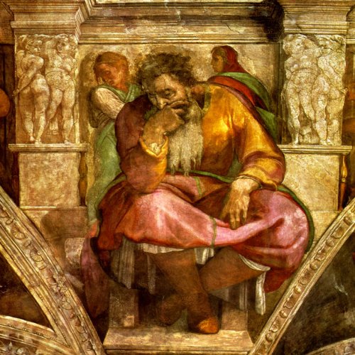 Michelangelo Jeremiah Weeping Prophet Italian Renaissance Painting Reproduction - 20x20 Inch Canvas Art Roll | Biblical Hebrew Scripture Wall Decor for Home, Church & Office