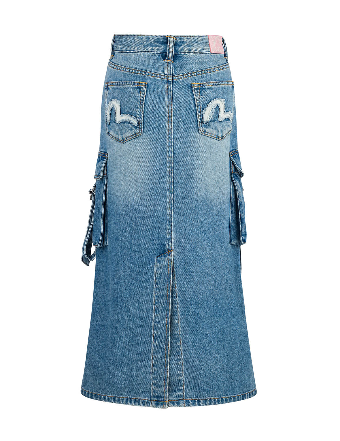 Stylish Deconstructed Seagull Embroidery Denim Cargo Skirt for Women | Trendy High-Waist A-Line Skirt with Pockets | Perfect for Casual Outfits, Streetwear & Boho Fashion