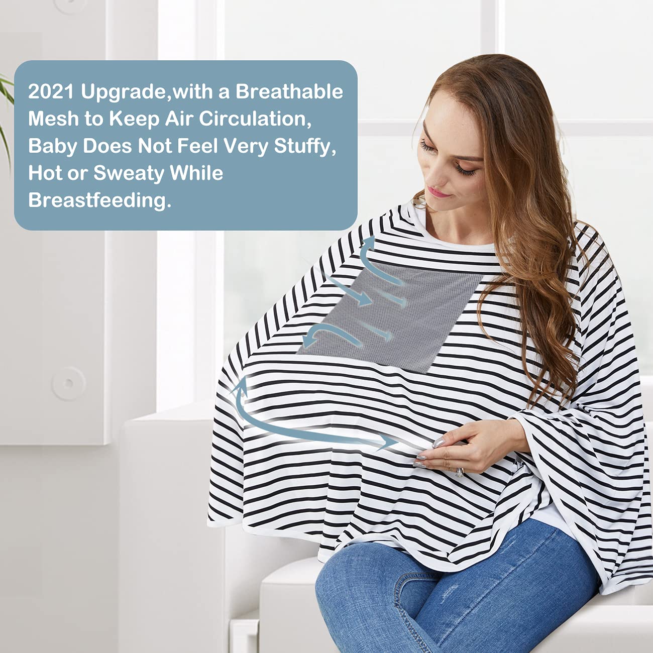 Multi-Use Baby Nursing Cover & Poncho - 360° Privacy for Breastfeeding, Stroller & Car Seat - Perfect Baby Shower Gift