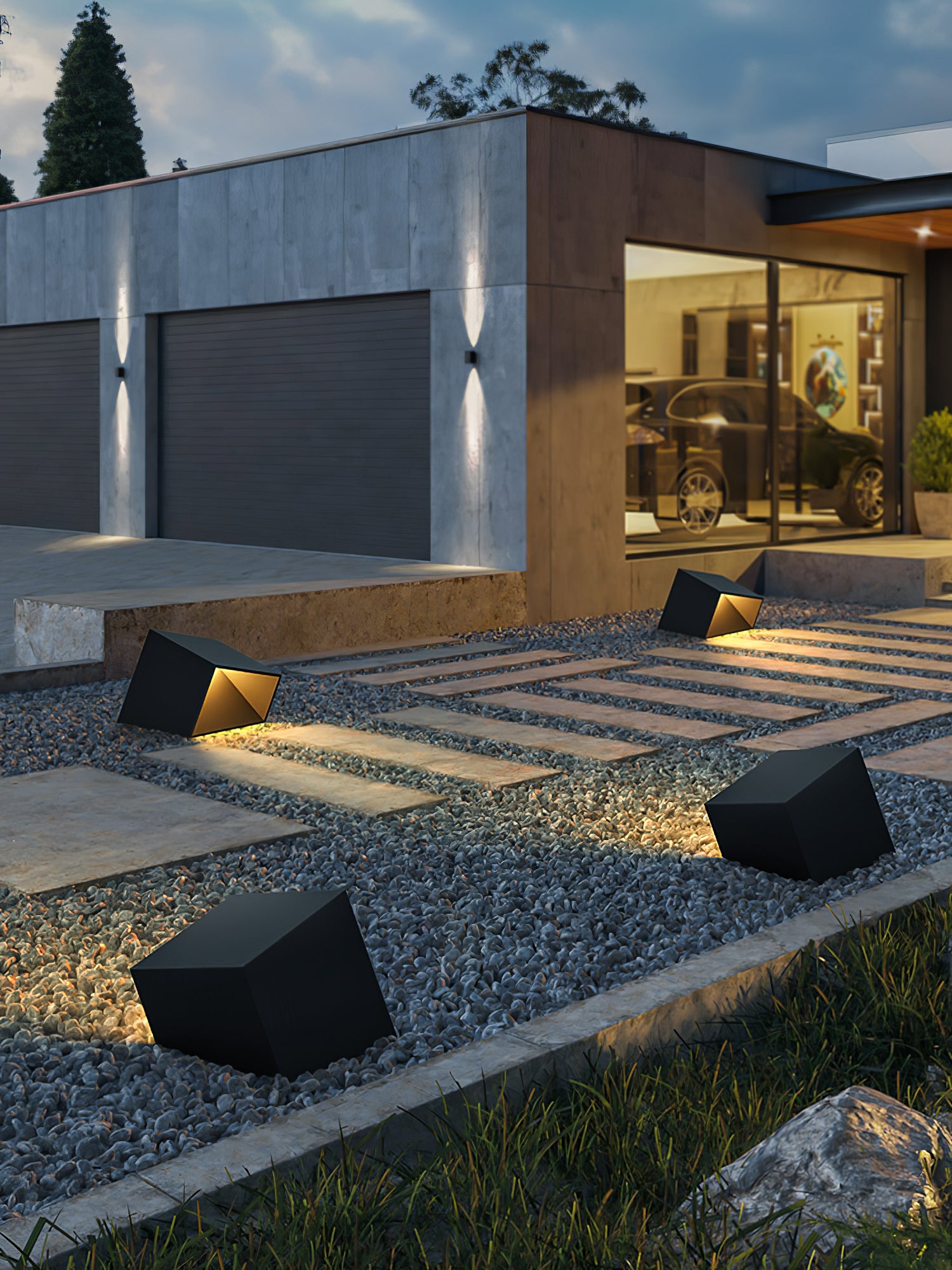 Solar Powered LED Cube Garden Lights - Waterproof Outdoor Decorative Lighting for Patio, Yard, Pathway & Landscape - Warm White & Cool White Options