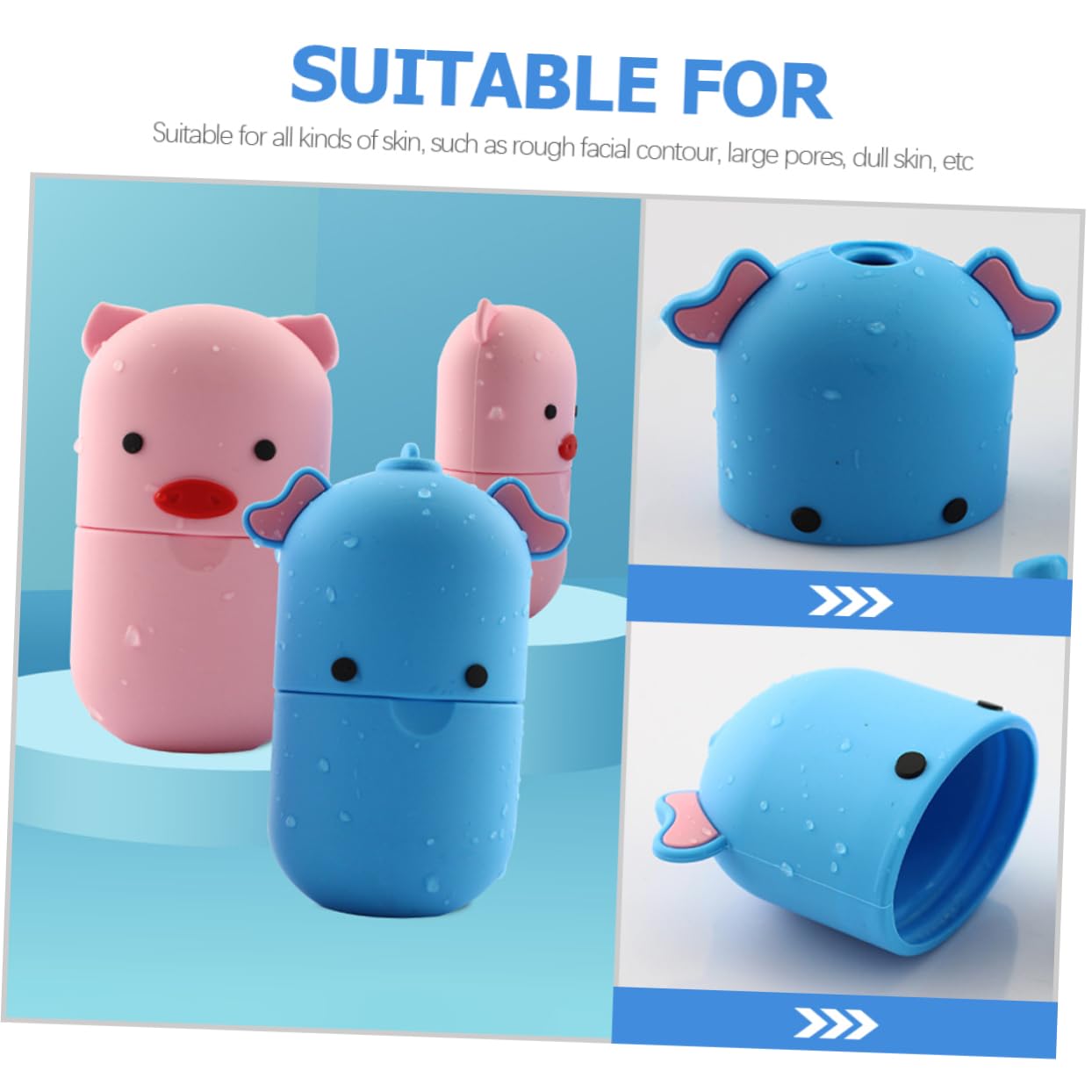 Healeved Ice Cube Tray & Ice Roller for Face - Cooling Facial Massager Tool for Skin Care, Beauty & Relaxation - Blue | Perfect for Morning Routine, Puffiness Relief & Post-Workout Recovery