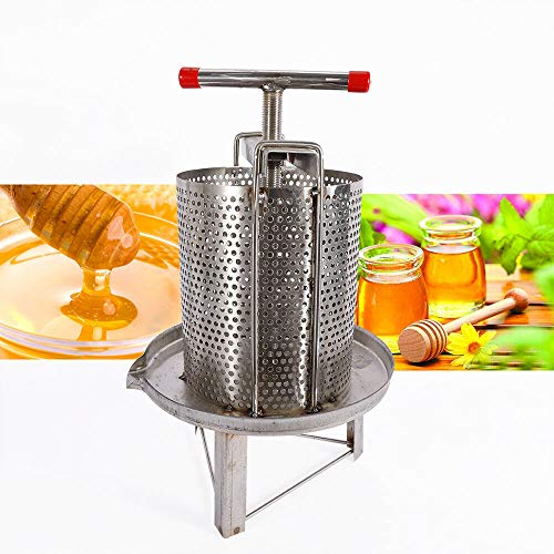 Gdrasuya10 Manual Honey Press Extractor - 304 Stainless Steel Bee Honey Wax Press Machine for Home Beekeeping | Perfect for Harvesting Pure Honey & Beeswax from Honeycomb Frames