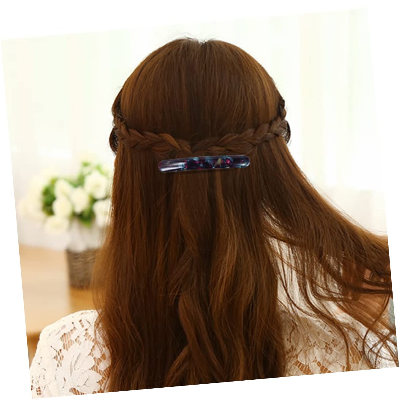 minkissy 3pcs Acetate Hair Clips for Women - Mini Ponytail Holder Barrettes, Plain Hair Clips with Elegant Design for Party, Wedding & Daily Use - Perfect for Updos, Half-Up Styles and Securing Flyaways