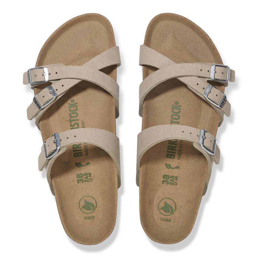 Birkenstock Franca Vegan Sandals in Gray Taupe - Comfortable Vegan Leather Slides for Women | Perfect for Beach, Vacation & Summer Outfits