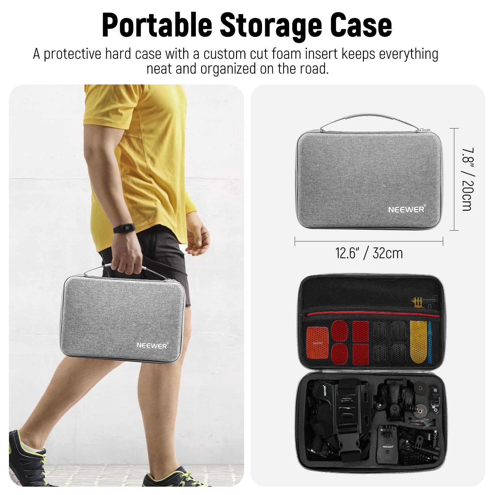 NEEWER 50-in-1 Action Camera Accessories Kit for GoPro Hero 10 9 8 7 6 5 - Waterproof Case, Mounts, Batteries & More - Perfect for Vlogging, Travel, Sports & Outdoor Adventures