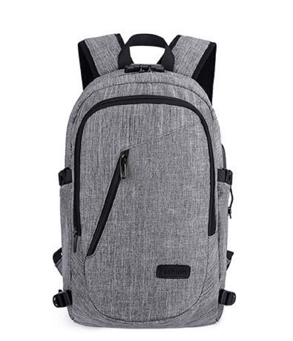 Mecllis Travel Laptop Backpack - Water Resistant Anti-Theft Business Backpack with USB Charging Port for Men & Women (Grey) - Perfect for Commuting, Air Travel & Work