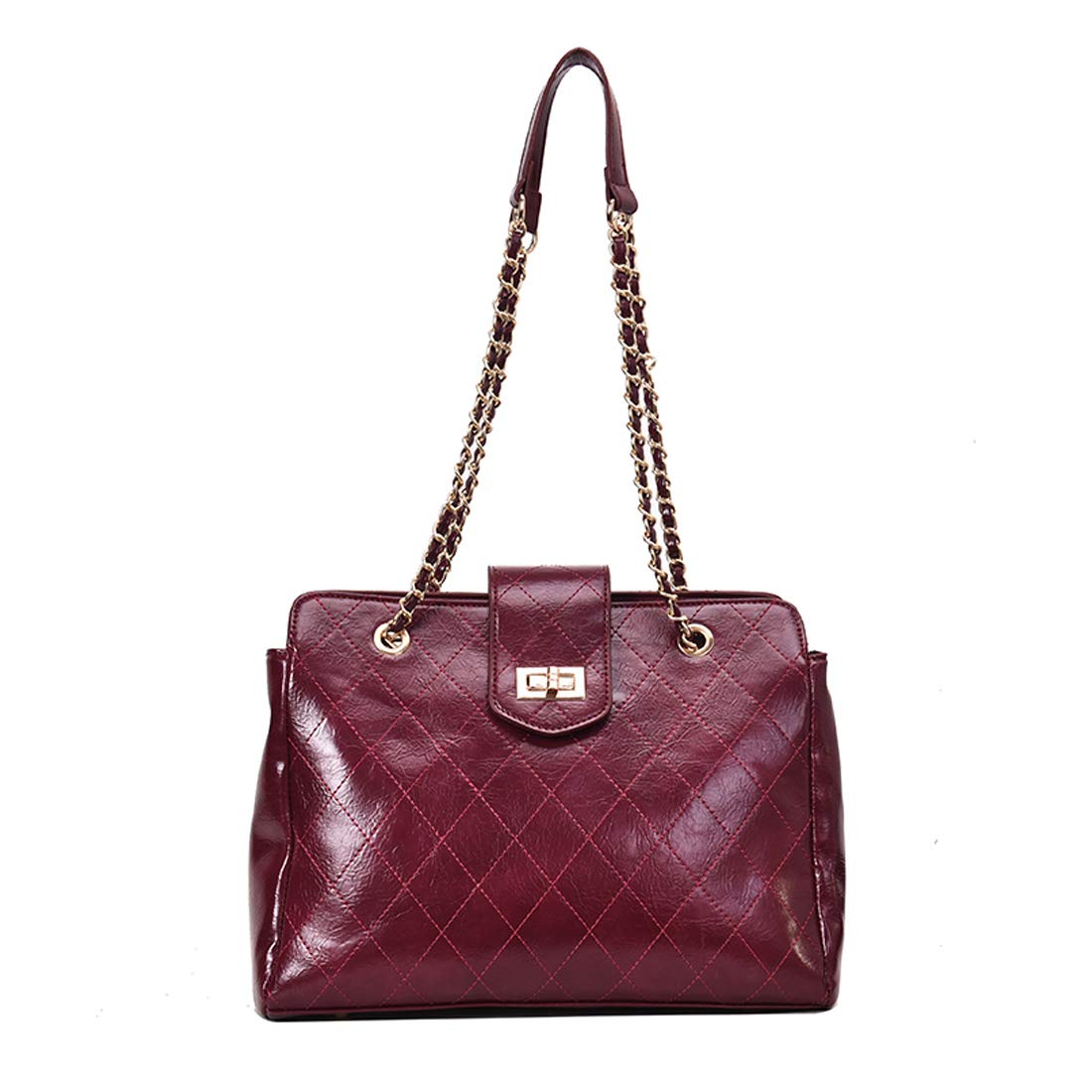 Women's Quilted Crossbody Bag - Stylish Shoulder Bag & Casual Handbag with Metal Chain | Perfect for Work, Travel, and Everyday Use
