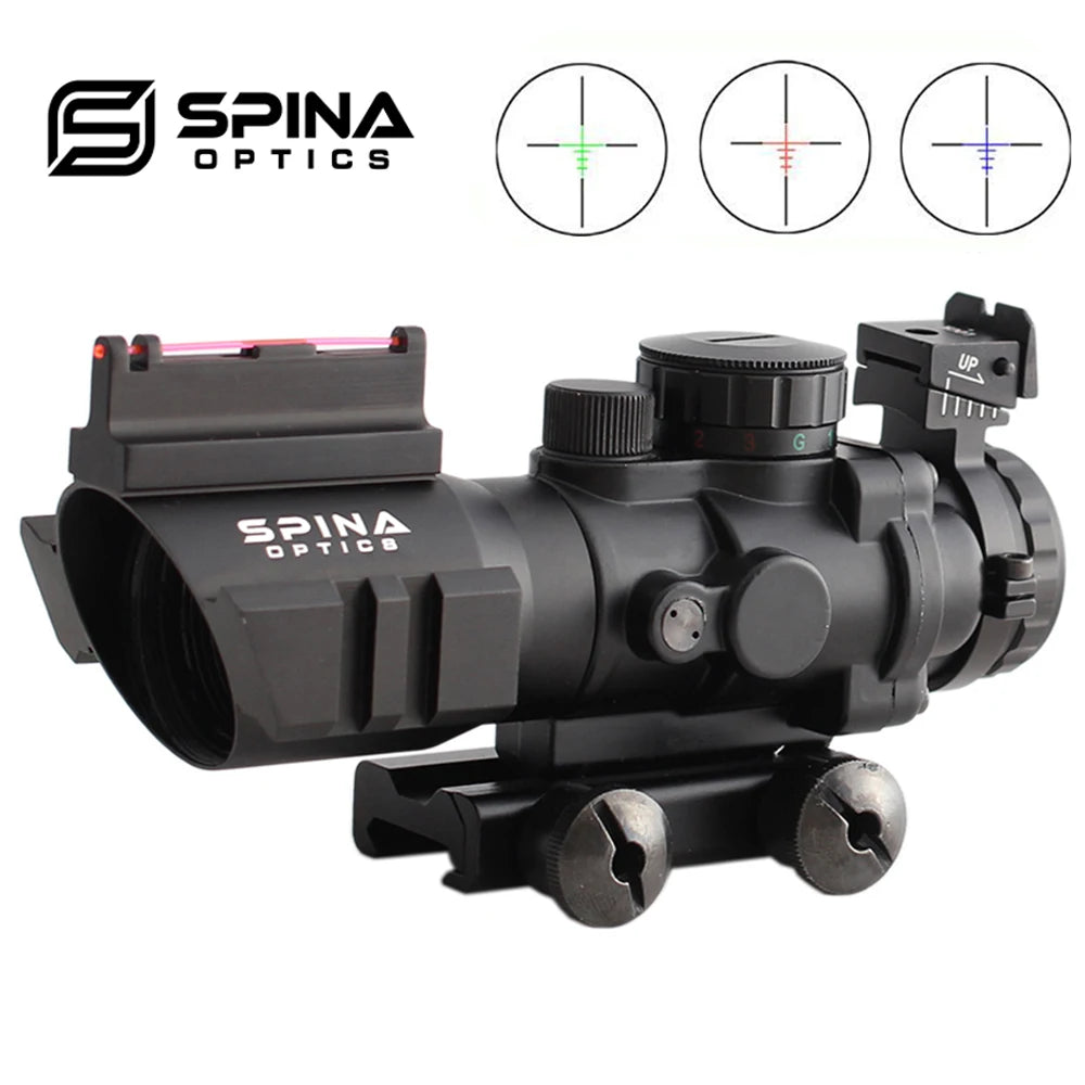 4x32 ACOG Riflescope - 20mm Dovetail Reflex Optics Tactical Sight for Hunting Rifle & Airsoft - Perfect for Long-Range Shooting, Tactical Training, and Outdoor Adventures