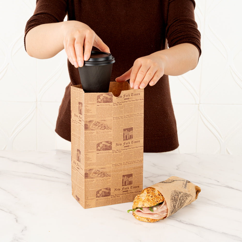 Eco-Friendly Kraft Paper Bags 6lb - 6x3.5x10.75 Inches - 100 Count Bulk Pack - Perfect for Retail Shopping, Gift Wrapping & Party Favors