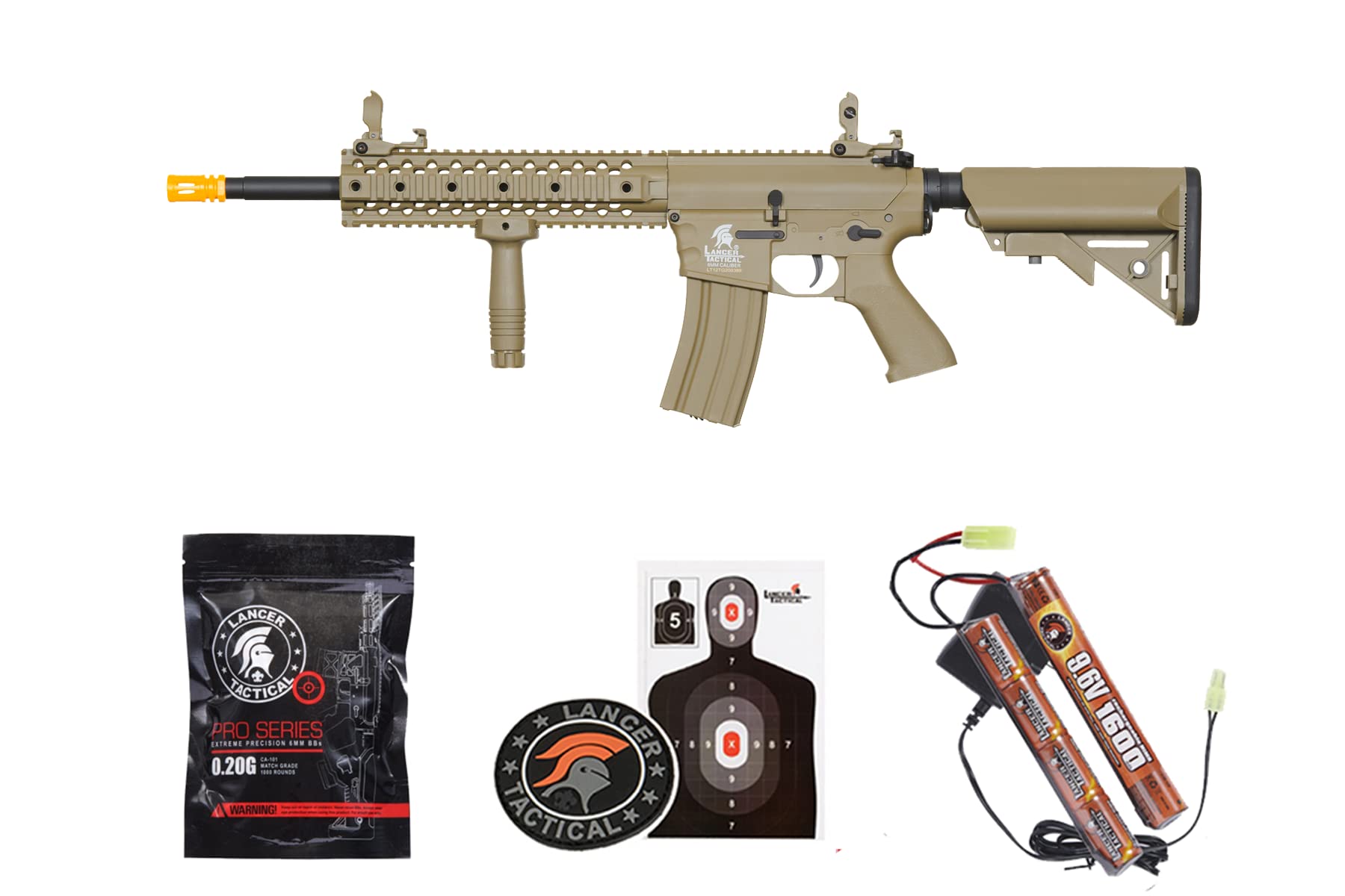 Lancer Tactical Gen 2 Evo M4 Airsoft Gun AEG - Durable Polymer Body, Includes Grip, Battery, Charger & 1000 BBs - Perfect for Airsoft Battles, Training, and Tactical Games