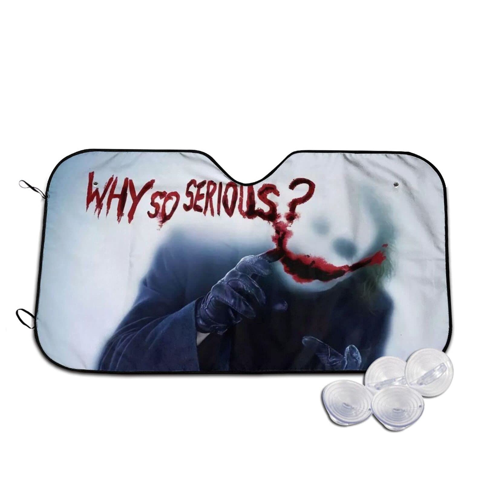Dark Joker Car Windshield Sun Shade - UV Blocking Sun Visor Protector for Front Window | Medium Size White | Keep Vehicle Cool in Summer Parking