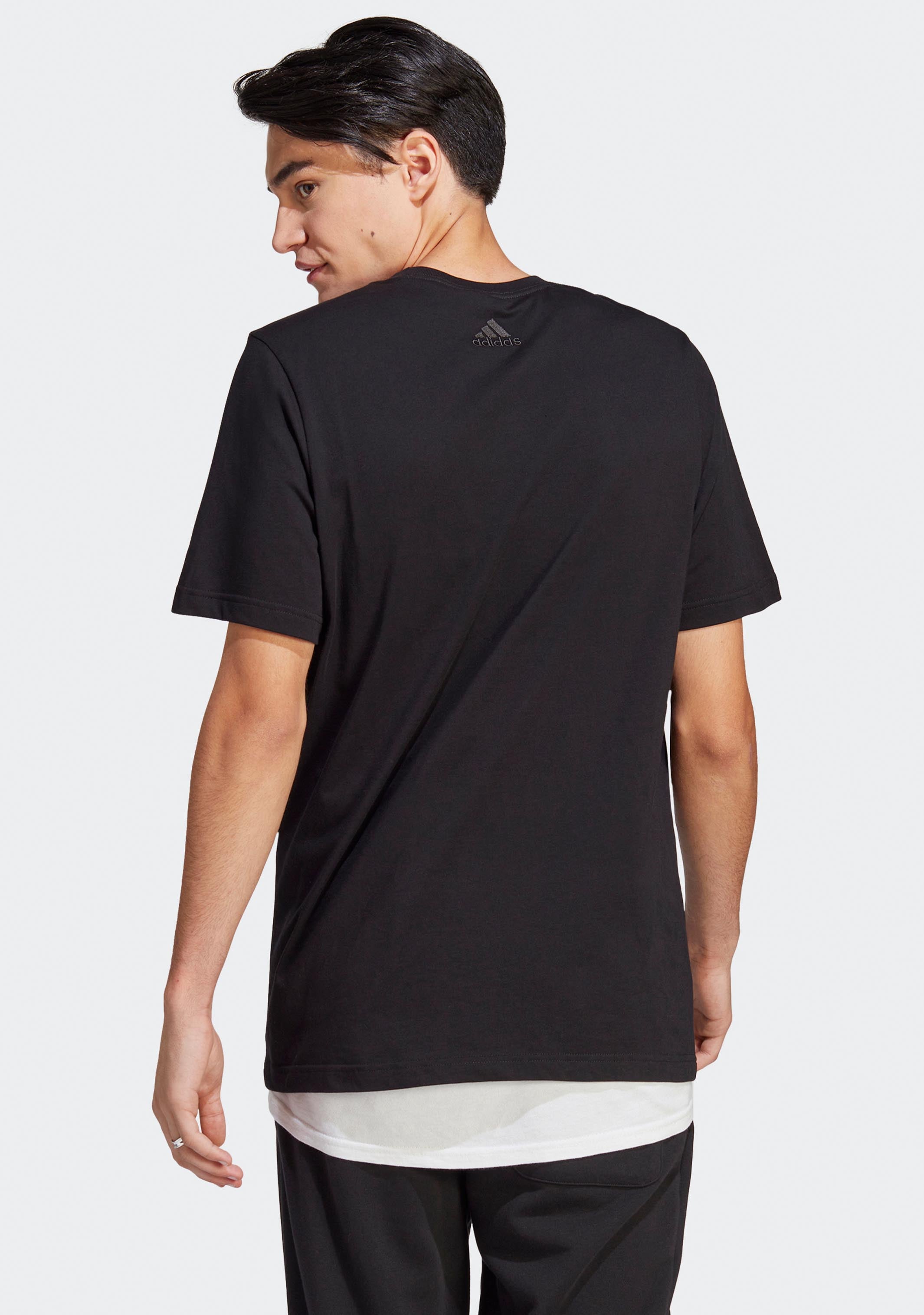 Adidas Men's Essential Linear Embroidered Logo T-Shirt - Comfortable Cotton Jersey Tee for Casual Wear, Gym & Everyday Outfits