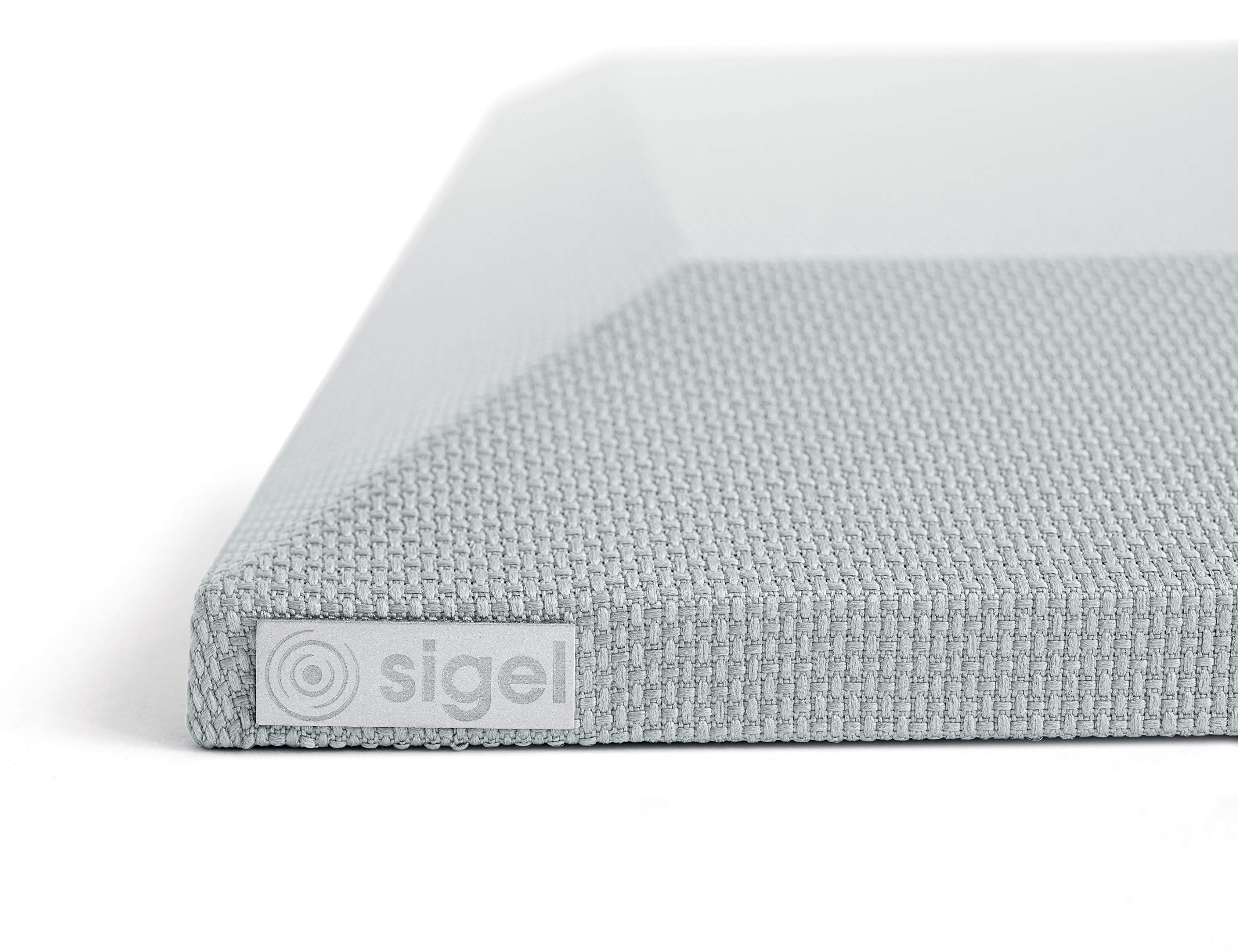 SIGEL SB111 Acoustic Soundproofing Tiles 60x40x4.2cm - Class B Sound Absorption Panel (2-Pack, Light Grey) | DIN EN ISO 354 Certified | Repositionable Wall & Ceiling Tiles for Home Studio, Office & Conference Room Noise Reduction